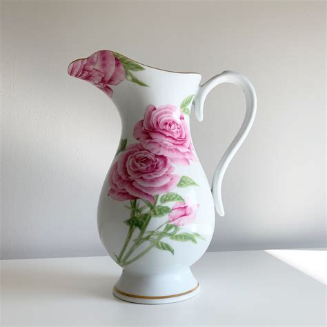 givenchy porcelain pitcher|Vintage Gorgeous Givenchy Rose Porcelain Pitcher Franklin Mint .